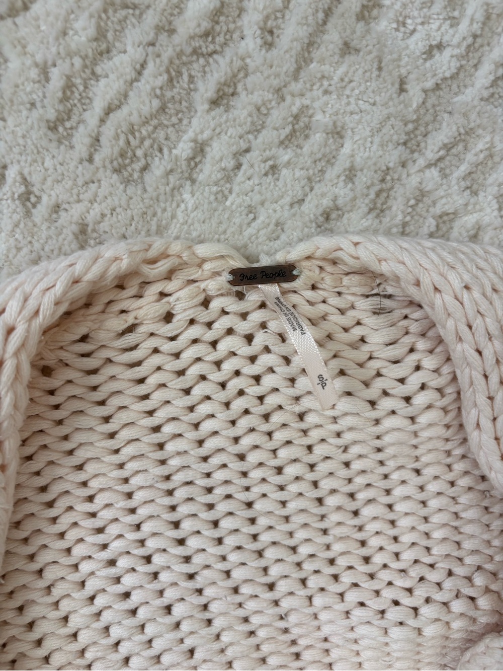 Free People Chunky Cream Open-Front Cardigan - Picture 2 of 2